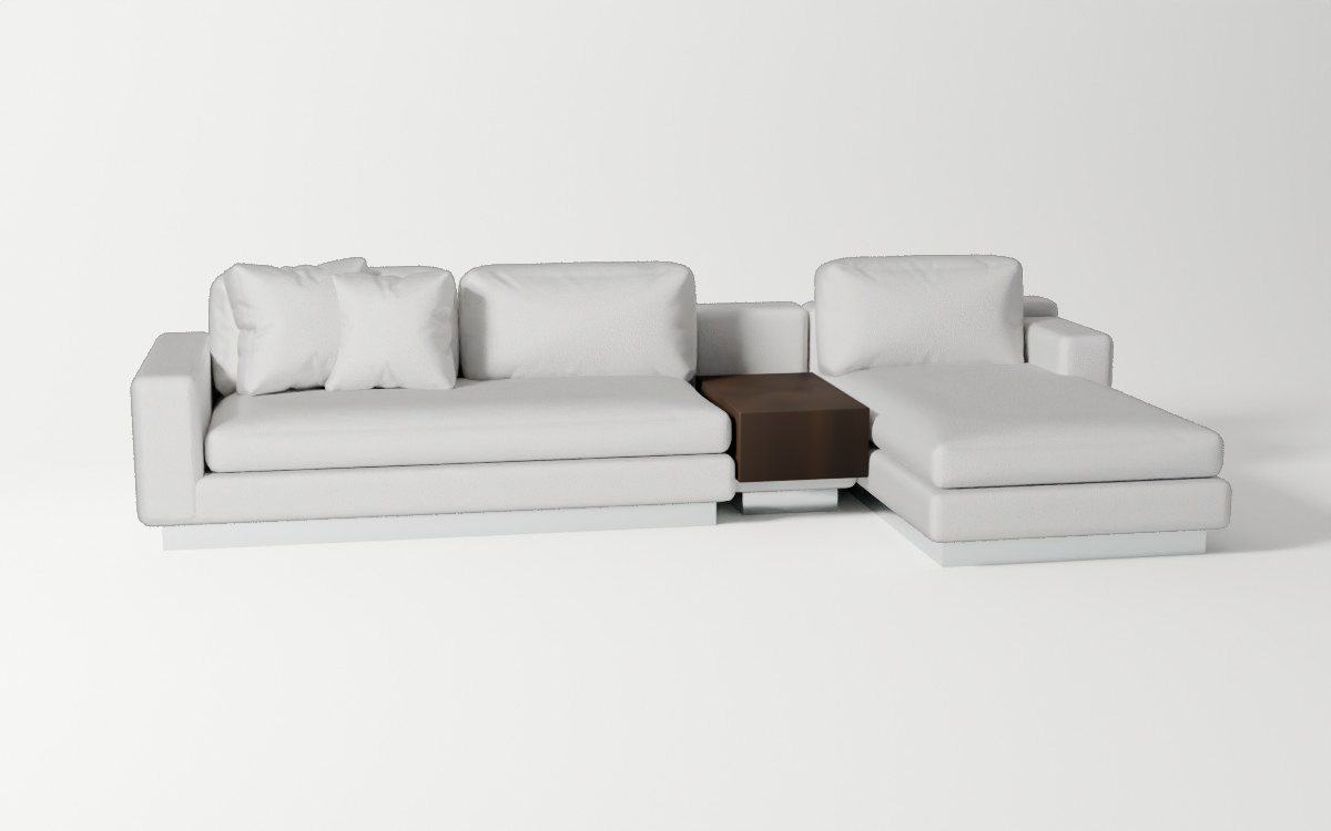 The Arden sectional in Ivory bouclé
